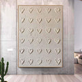 Love Heart Texture Painting 3D Plaster Texture Art Pure Beige Minimalist Wall Art Pure Beige Wall Decor Pure Beige Wabi-Sabi Texture Art