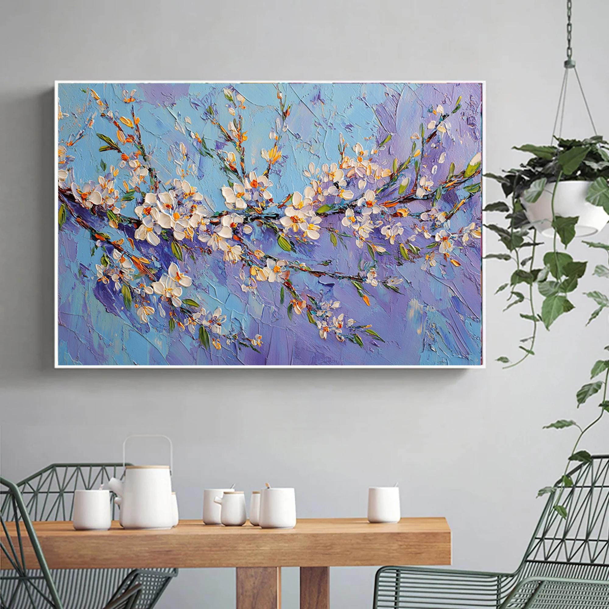 Palette knife flowers wall art,floral textured painting,abstract flowers art,textrued oil painting,Original Oil painting,decorative painting