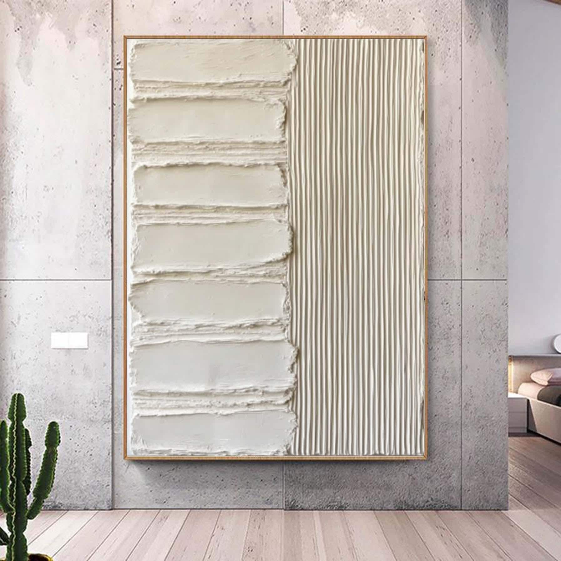 Large beige 3D textured wall art, minimalist painting,neutral plaster painting, wabi-sabi wall art,handmade painting, modern living room art