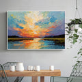 Large Textured Sky Paintings,Sunraise and Cloud Wall Art,textured abstract wall art,Modern Decorative Paintings,Impressionism Abstract