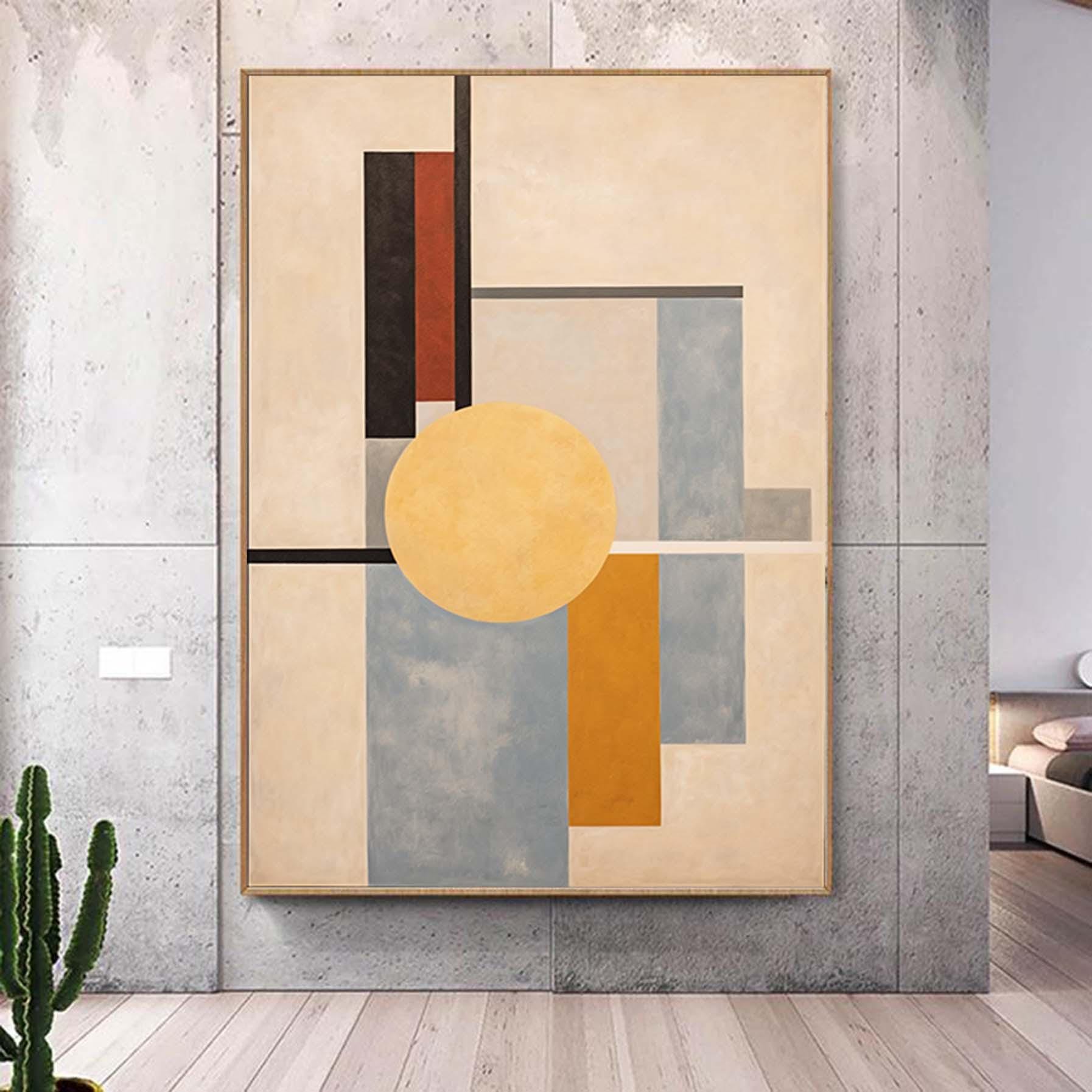 Minimalist Geometric Abstract Painting Custom Hand-Painted Modern Original Art Oversized Textured Wall Art Perfect for Home Decor or Gift
