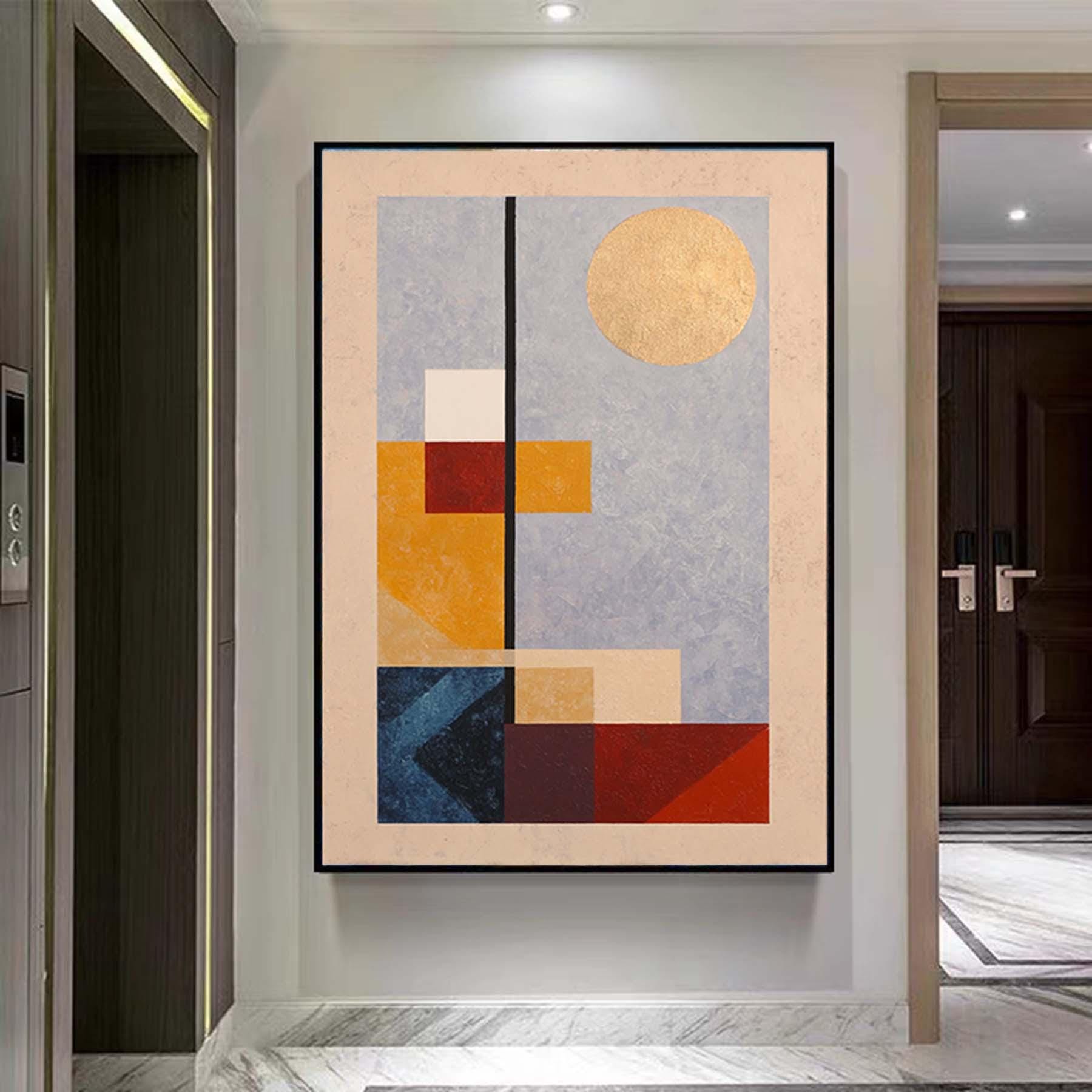 Minimalist Geometric Abstract Painting Custom Hand-Painted Modern Original Art Oversized Textured Wall Art Perfect for Home Decor or Gift
