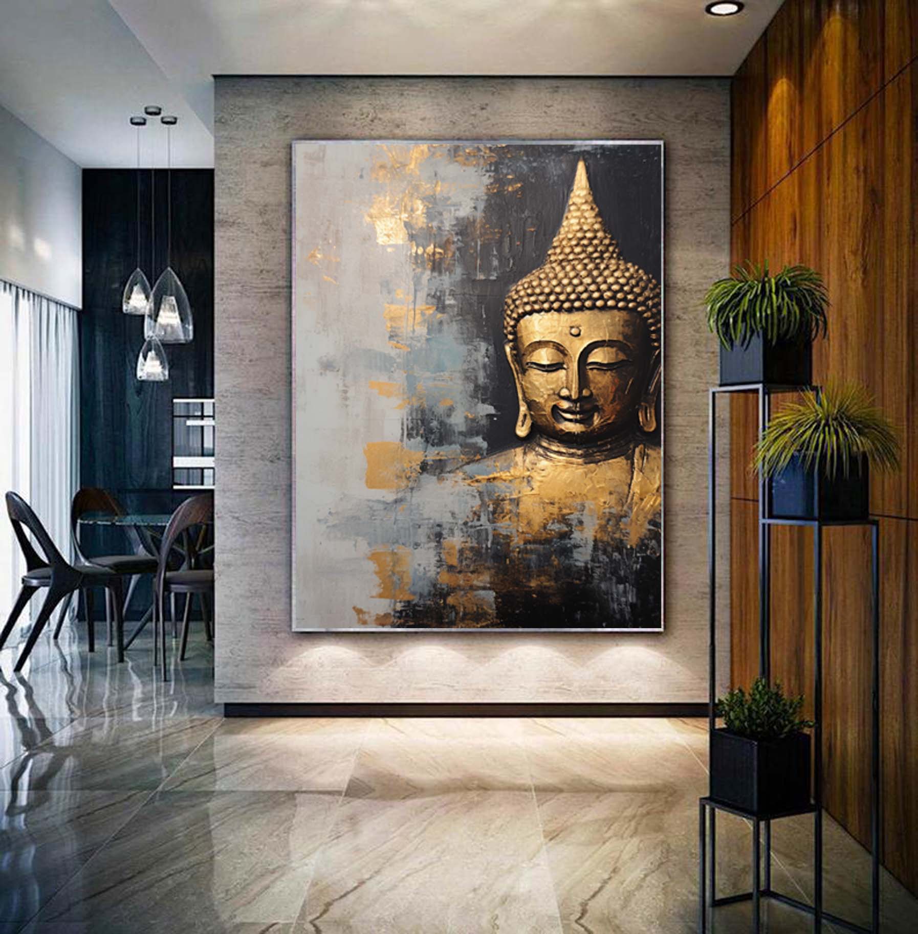 Abstract Buddha fine art Figurative Canvas Painting #u784
